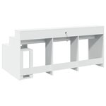 vidaXL Bureau avec lumières LED blanc 200x104x91 cm bois d'ingénierie