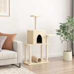vidaXL Arbre à chat avec griffoirs en sisal crème 122 cm