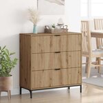vidaXL Buffet chêne artisanal 79 5 x 33 x 82 cm Bois d'ingénierie