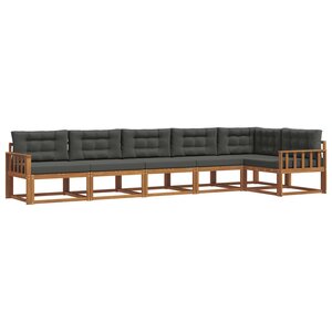 vidaXL Ensemble de canapés d'extérieur 6 Pièces Naturel et Anthracite