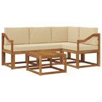 vidaXL Ensemble de canapés d'extérieur 5 pc Naturel et Beige