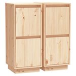 vidaXL Buffets 2 Pièces 31 5x34x75 cm Bois massif de pin