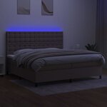 vidaXL Sommier à lattes de lit et matelas et LED Taupe 200x200cm Tissu