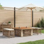 vidaXL Ensemble de salle à manger pour jardin 3 Pièces Beige et crème