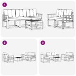 vidaXL Ensemble de canapés d'extérieur 6 pc Blanc et crème