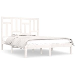 vidaXL Cadre de lit sans matelas blanc 140x190 cm bois de pin massif