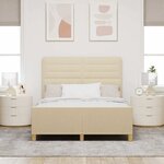 vidaXL Cadre de lit avec tête de lit Crème 160 x 200 cm tissu