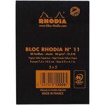 bloc noir n°11 7 4x10 5cm 80 feuilles agrafées 80g Q.5x5 RHODIA