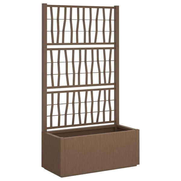 vidaXL Bac à fleurs avec Treillis Marron 80 x 36 x 140 cm PP