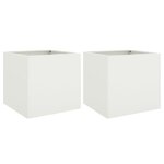 vidaXL Jardinières 2 Pièces blanc 42x40x39 cm acier laminé à froid