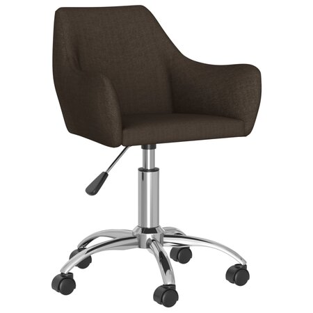 vidaXL Chaise pivotante de salle à manger Marron foncé Tissu