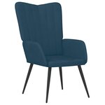 vidaXL Chaise de relaxation avec tabouret Bleu Velours