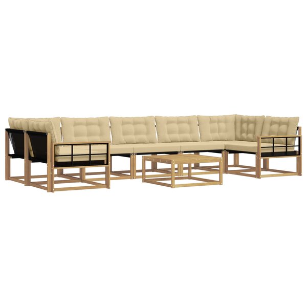 vidaXL Ensemble de canapés d'extérieur 8 pc Blanc et Beige