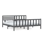 vidaXL Cadre de lit Gris Bois massif 200x200 cm