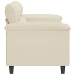 vidaXL Canapé à 2 places Crème 140 cm Similicuir