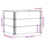 vidaXL Jardinière noir 80x60 cm bois massif de pin