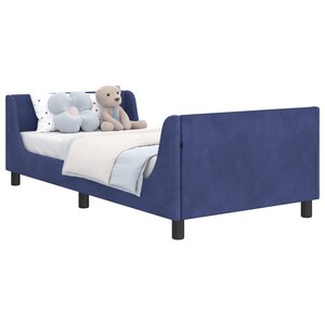 vidaXL Cadre de lit pour enfants avec tête de lit Bleu police Velours