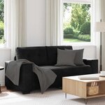 vidaXL Canapé causeuse noir 140 cm velours