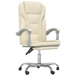 vidaXL Fauteuil inclinable de bureau Crème Similicuir