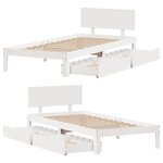 vidaXL Cadre de lit avec tiroirs sans matelas blanc 100x200 cm