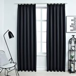 vidaXL Rideaux occultants avec crochets 2 Pièces Anthracite 140x245 cm