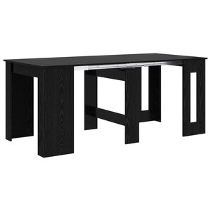 vidaXL Table à dîner 180 x 85 x 75 cm Bois d'ingénierie Chêne noir