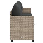 vidaXL Chaise longue avec coussins gris clair résine tressée