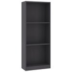 vidaXL Bibliothèque à 3 niveaux Gris 40x24x108 cm Aggloméré