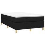 vidaXL Sommier à lattes de lit avec matelas noir 120x190 cm tissu