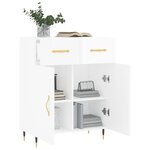 vidaXL Buffet Blanc brillant 69 5x34x90 cm Bois d'ingénierie
