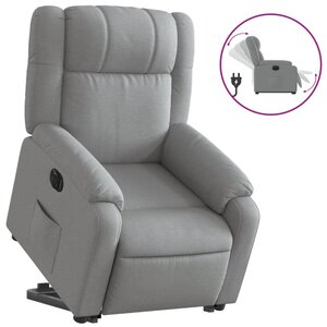 vidaXL Fauteuil inclinable électrique gris clair tissu