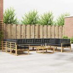 vidaXL Ensemble de canapés d'extérieur 10 Pièces Blanc et anthracite