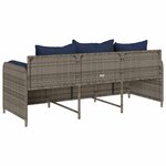 vidaXL Canapé de jardin avec coussins 3 places gris résine tressée