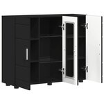 vidaXL Buffet avec étagère Noir 55.5 x 29 x 100 cm Bois d'ingénierie