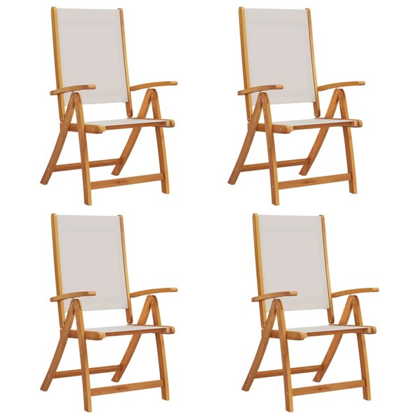 vidaXL Chaises pliables de jardin lot de 4 bois d'acacia et textilène
