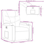 vidaXL Fauteuil inclinable électrique gris foncé tissu