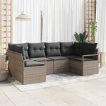 vidaXL Ensemble de canapé de jardin avec coussin 6 Pièces Gris