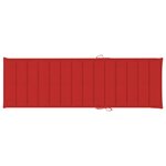 vidaXL Chaise longue avec coussin rouge Bois de pin imprégné