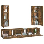 vidaXL Ensemble de meubles TV 5 Pièces Chêne fumé Bois d'ingénierie