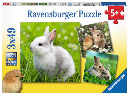 Ravensburger puzzles 3x49 pièces - mignons petits lapins
