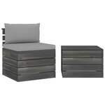 vidaXL Salon palette de jardin 2 Pièces avec coussins Bois de pin massif
