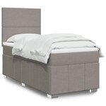 vidaXL Sommier à lattes de lit avec matelas Taupe 100x200 cm Tissu