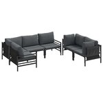 vidaXL Ensemble de canapé de jardin 6 Pièces Anthracite Acier