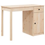 Bureau table poste de travail meuble d'ordinateur informatique étude 100 x 50 x 75 cm bois massif de pin brun 02_0023367