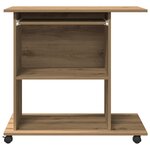 vidaXL Bureau d'ordinateur chêne artisanal 80x50x75 cm bois ingénierie