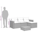 vidaXL Salon de jardin avec coussins 3 Pièces gris résine tressée