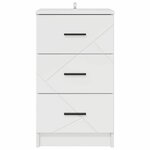 vidaXL Cabinet de chevet avec tiroir Blanc brillant 38 x 38 x 66 cm
