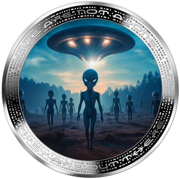 Pièce de monnaie en Argent 2000 Francs g 62.2 (2 oz) Millésime 2025 We Are Not Alone ALIEN AND UFO