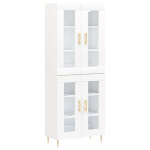 vidaXL Buffet haut Blanc 69 5x34x180 cm Bois d'ingénierie