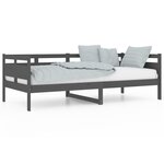 vidaXL Lit de jour sans matelas gris bois de pin massif 90x200 cm
